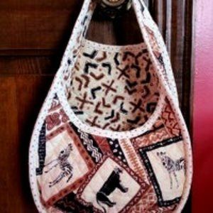 Brown black tan cream safari print handmade doorknob farmhouse organizbasket pod